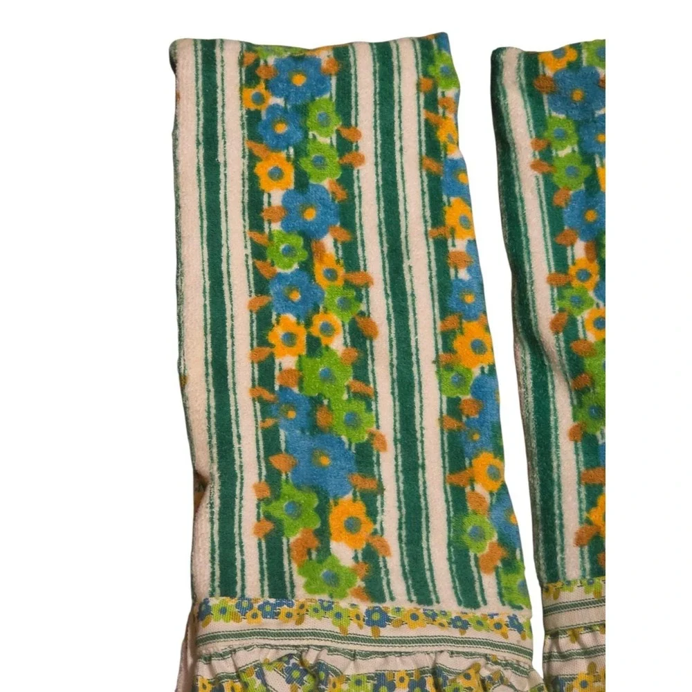 Vintage Cannon Floral Hand/Kitchen‎ Towel Lot Of 5 Fringe/ Ruffled 100% Cotton